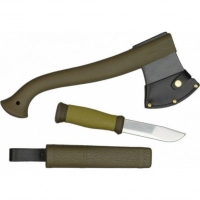 Набор Morakniv Outdoor Kit MG, нож Morakniv 2000 сталь Sandvik 12C27, цвет зеленый + топор купить в Саратове