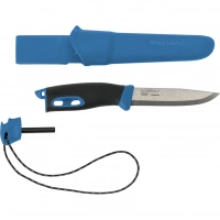 Нож с фиксированным лезвием Morakniv Companion Spark (S) Blue, сталь Sandvik 12C27, рукоять резина/пластик купить в Саратове