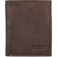 Портмоне ZIPPO, коричневое, натуральная кожа, 10×1,5×12,3 см купить в Саратове