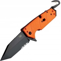 Складной нож Hogue Elishewitz Karma Tanto, клинок черный, сталь 154CM, рукоять оранжевый G10 купить в Саратове