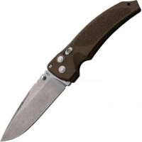 Складной нож Hogue EX-03 Drop Point Blade, сталь 154CM Stone-Tumbled, рукоять термопластик — Matte Brown (коричневый) купить в Саратове