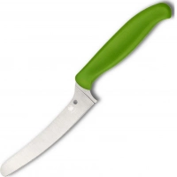 Универсальный кухонный нож Spyderco Z-Cut Offset Kitchen Green, сталь CTS™ — BD1 Alloy, рукоять зеленый полипропилен купить в Саратове