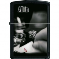 Зажигалка ZIPPO All In, латунь с покрытием Black Matte, чёрная, матовая, 36x12x56 мм купить в Саратове