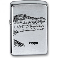 Зажигалка ZIPPO Alligator, с покрытием Brushed Chrome, латунь/сталь, серебристая, матовая, 36x12x56 купить в Саратове