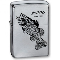 Зажигалка ZIPPO Black Bass Brushed Chrome, латунь с никеле-хром. покрыт., серебр., матов., 36х56х12мм купить в Саратове