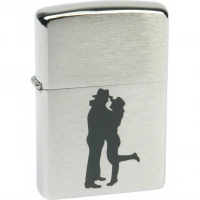 Зажигалка ZIPPO Cowboy Couple Brushed Chrome, латунь, ник.-хром. покр., серебр., матов., 36х56х12 мм купить в Саратове