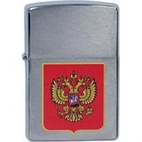 Зажигалка ZIPPO Герб России, латунь с  покрытием Brushed Chrome, серебристый, матовая, 36х12×56 мм купить в Саратове