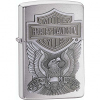 Зажигалка ZIPPO Harley-Davidson®, с покрытием Brushed Chrome, латунь/сталь, серебристая, 36x12x56 мм купить в Саратове