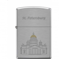 Зажигалка ZIPPO Исакиевский собор, с покрытием Brushed Chrome купить в Саратове