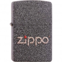 Зажигалка ZIPPO, латунь с покрытием Iron Stone™, серая с фирменным логотипом, матовая, 36x12x56 мм купить в Саратове