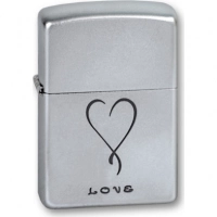 Зажигалка ZIPPO Love Satin Chrome, латунь с никеле-хромовым покрыт., серебр., матовая, 36х56х12 мм купить в Саратове