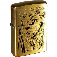 Зажигалка ZIPPO Proud Lion Brushed Brass, латунь, золотистый, матовая, 36х56х12 мм купить в Саратове