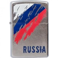 Зажигалка ZIPPO Russia Flag Satin Chrome, латунь с ник.-хром. покрыт., серебр., матовая, 36х56х12 мм купить в Саратове