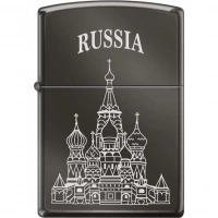 Зажигалка ZIPPO Собор Василия Блаженного, с покрытием Black Ice®, латунь/сталь , чёрная, 36x12x56 мм купить в Саратове